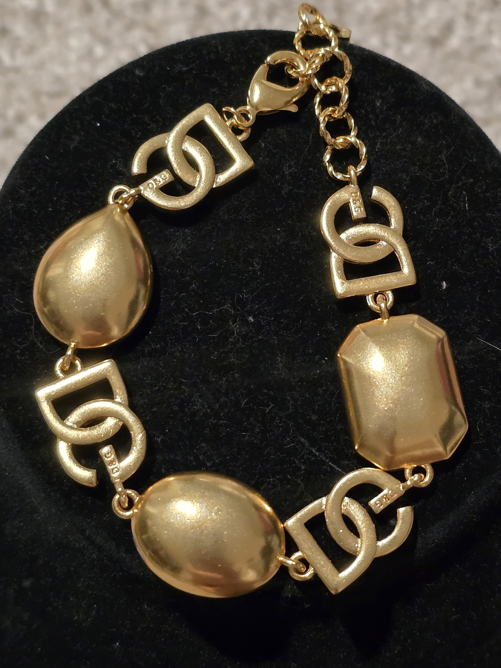D&G Gold-Tone Bracelet with Red Gemstone Links - Picture 5 of 13